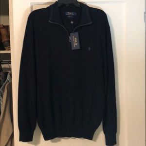 NWT Men’s Polo Ralph Lauren Navy half zip pullover
